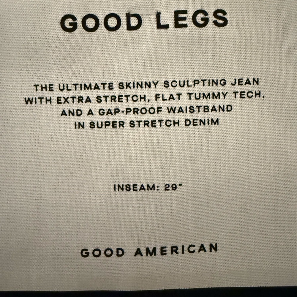 Good American Good Legs extra stretch, flat tummy tech, super stretch denim jean - Picture 11 of 14